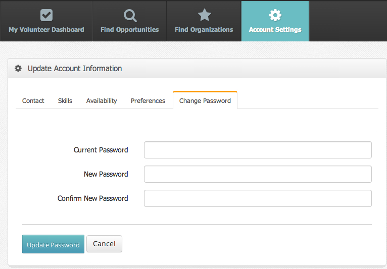 Change your VolunteerMark password